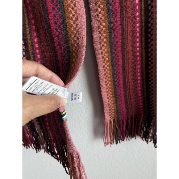 Smartwool Women Striped Wool Scarf Fringe Meadow Line‎ Canyon Rose Pink Size OS - Picture 8 of 12